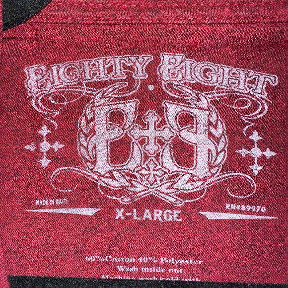 Men's Eighty Eight T-Shirt, X-Large, Burgundy New York - Picture 9 of 9